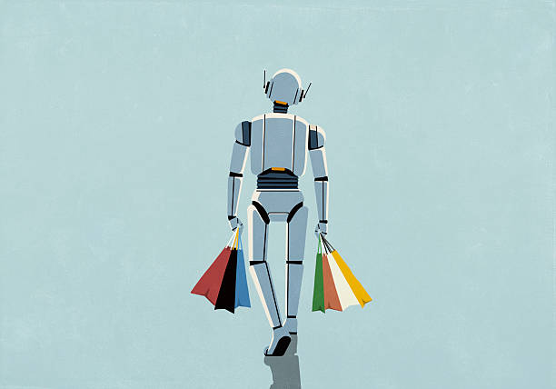 AI in Retail and digital retail store powered by AI analytics, smart shelves, robotics, and real-time customer data inspired by Walmart and Amazon retail operations.